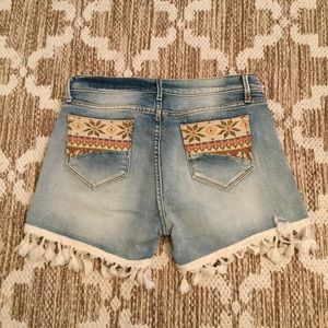 Driftwood denim tassel shorts